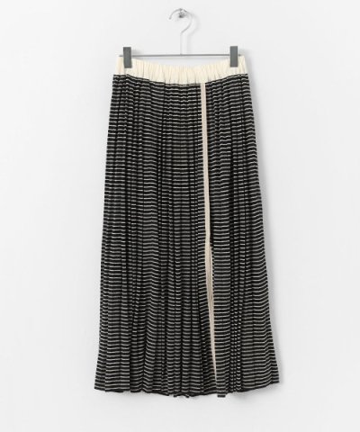 ＜d fashion＞unfil linen silk striped skirt