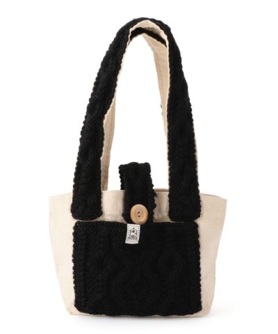 ＜d fashion＞INVER.A:CANVAS/KNIT MINI?BAG