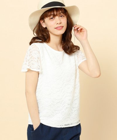 ＜d fashion＞コットンレースTシャツ