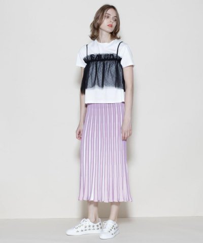 ＜d fashion＞バイカラーニットスカート