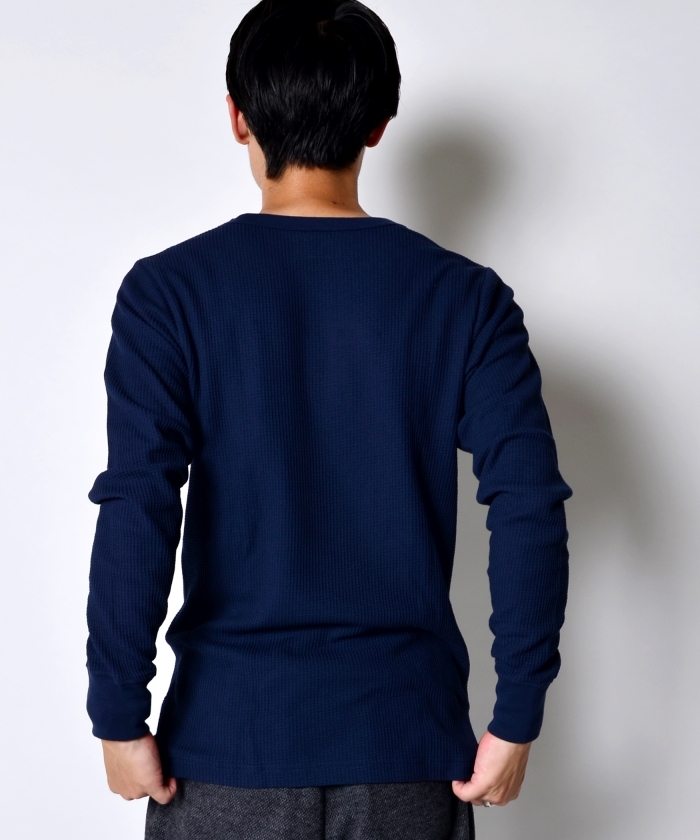 wind and sea ワッフル ロングスリーブ Tシャツ S ネイビー WIND AND SEA ES Waffle S/S Top 