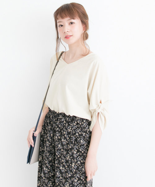 セール 40%OFF】ドルマン袖リボンブラウス(500249258