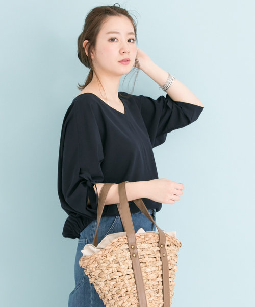 セール 40%OFF】ドルマン袖リボンブラウス(500249258