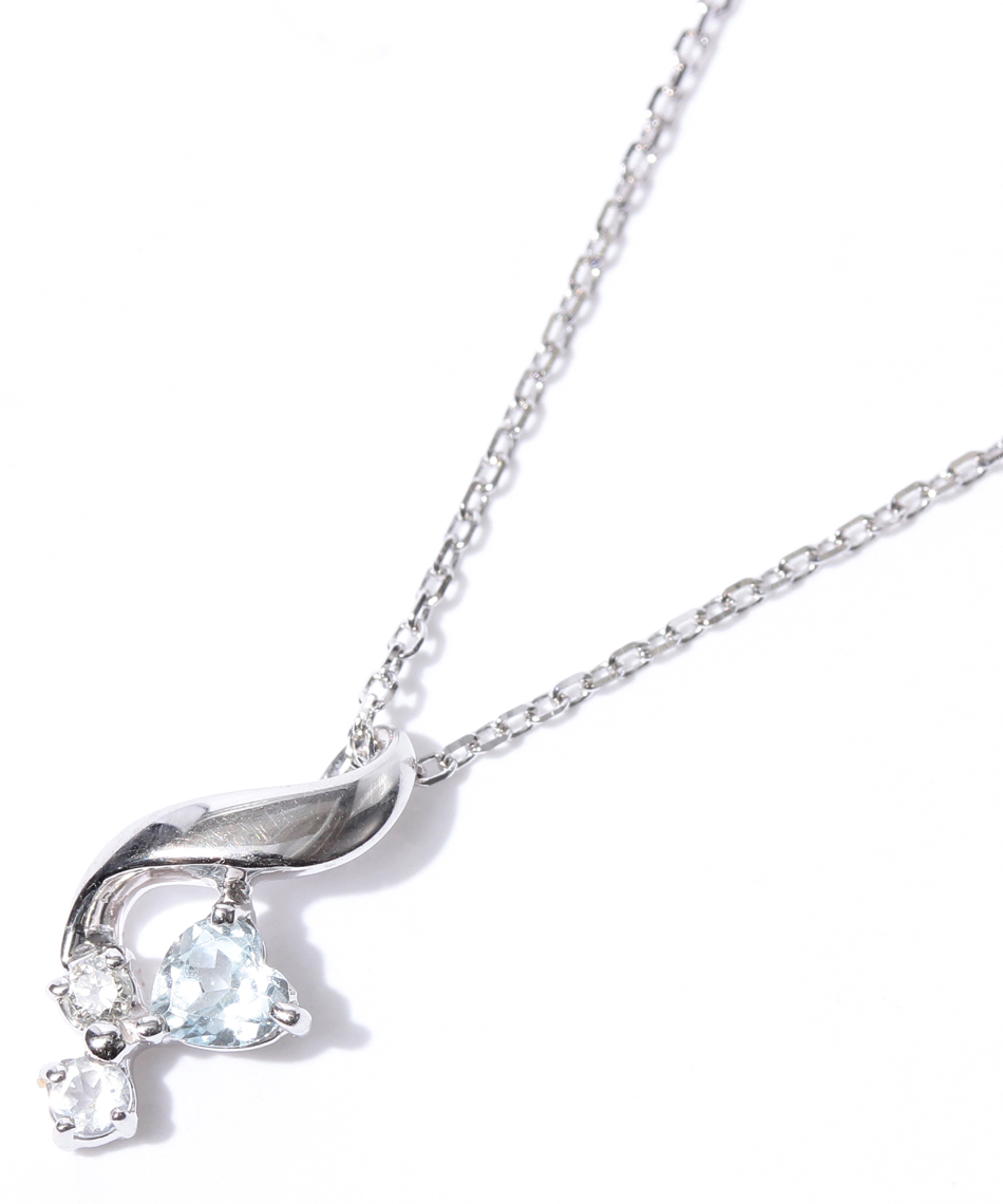 ヨンドシー 4℃ ドロップ アクアカラーストーンWGネックレス ヨンドシー 4℃ ドロップ アクアカラーストーンWGネックレス