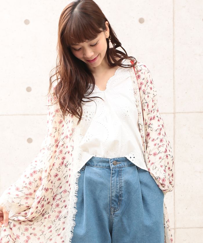 セール 70%OFF】【WEB限定カラー】パンチングレースボリューム袖