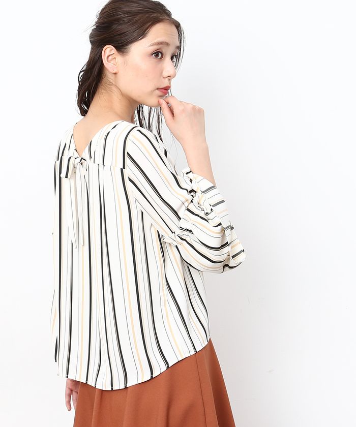 セール 60%OFF】【2WAY】ストライプブラウス(500449777) | ロペ