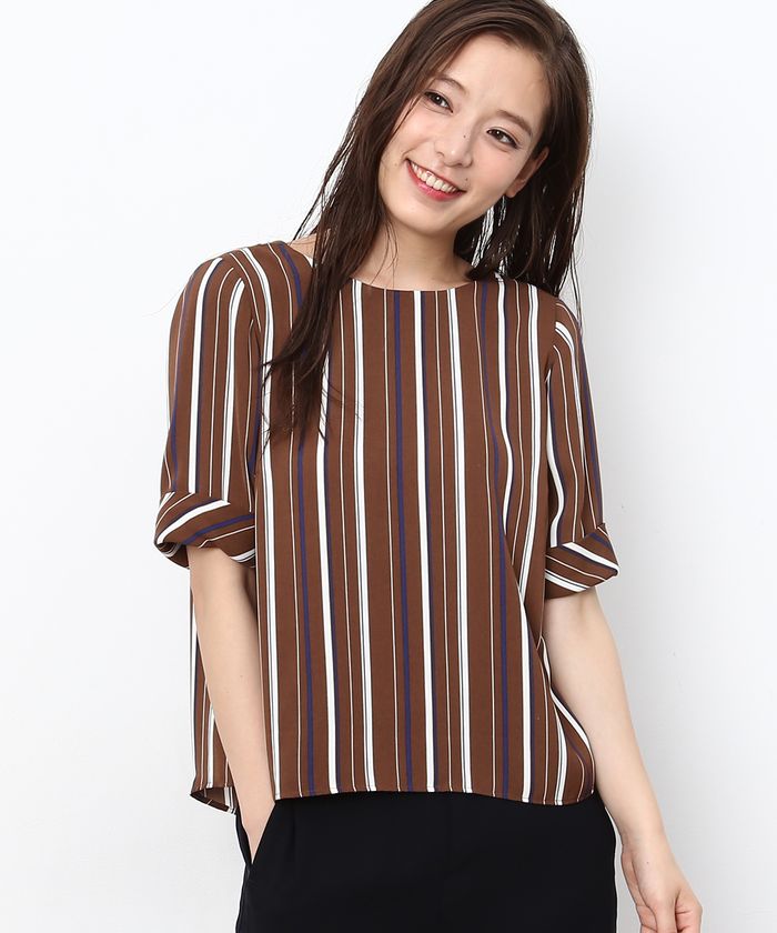 楽天 送料無料にならない セール 60%OFF】【2WAY】ストライプブラウス(500449777) | ロペ シャツ/ブラウス(長袖/七分)