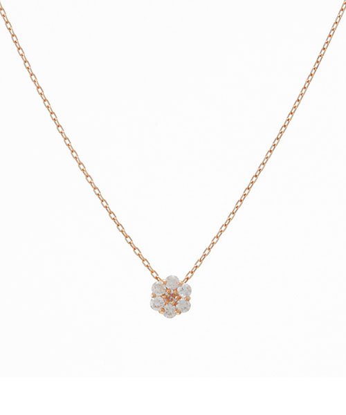 K10ピンクゴールドフラワーモチーフダイヤモンドネックレス Canal ４ Canal ４ D Fashion