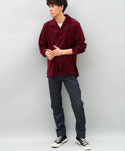 kishidamiki ベロアシャツ WEB限定】ベロアオープンカラーシャツ(500489712) | アダム エ