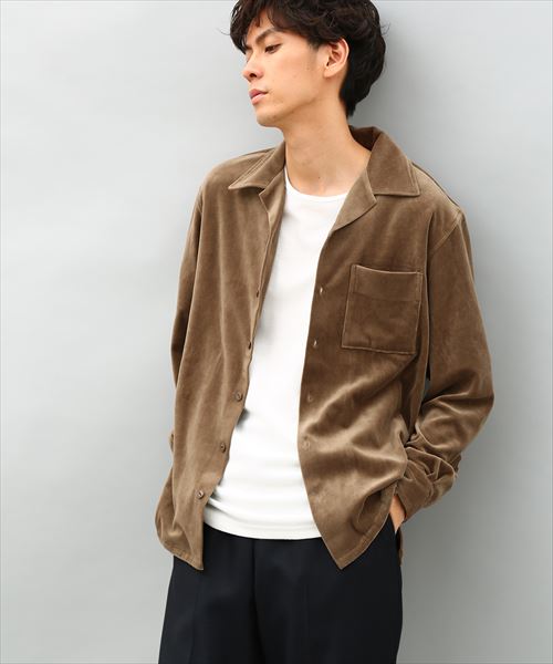 WEB限定】ベロアオープンカラーシャツ(500489712) | アダム エ WEB限定】ベロアオープンカラーシャツ(500489712) | アダム エ