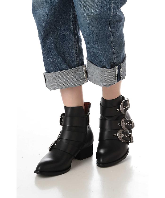 セール 52%OFF】JEFFREY CAMPBELL FOR ROSE BUD ベルトショートブーツ ...