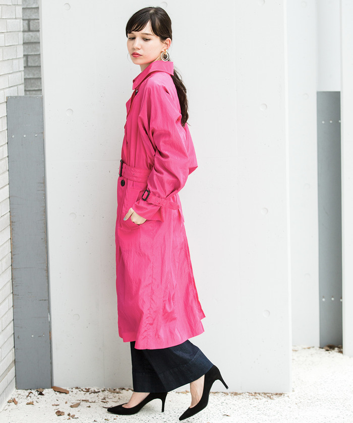 美品】アダムエロペ トレンチコート GLOSS TRENCH COAT｜レディース