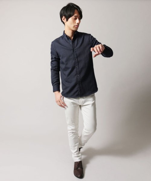 メンズ シャツ メンズファッション 秋 冬 春 ストライプ 長袖 シャツ ピンストライプ Spu スプ ザ カジュアル The Casual D Fashion