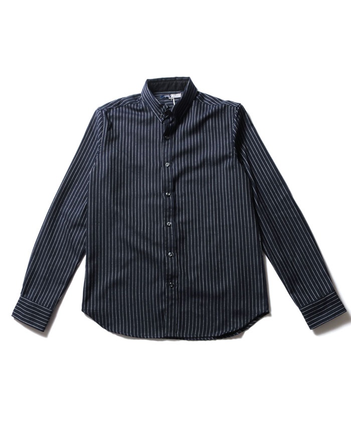 BPN ストライプデザイン 黒 長袖シャツ カジュアル THE CASUAL メンズ シャツ メンズファッション 秋 冬