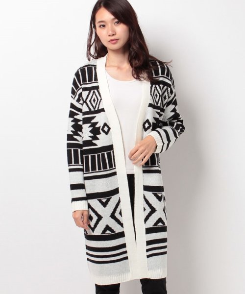 セール オルテガ柄ロング カーデ イング Ingni D Fashion