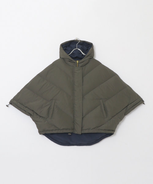 セール 50%OFF】Acuta ファー付リバーシブルポンチョダウン セール 50%OFF】Acuta ファー付リバーシブルポンチョダウン