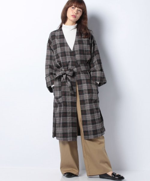 セール チェックガウンコート ナノ ユニバース Nano Universe D Fashion