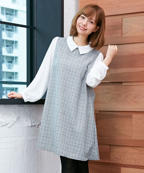 セール 70 Off 衿付グレンチェックフレア ワンピース イング Ingni D Fashion