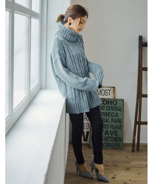 クーポン ケーブルタートルオーバーサイズビッグニットトップス リエディ Re Edit D Fashion クーポン ケーブルタートルオーバーサイズビッグニットトップス リエディ Re Edit D Fashion