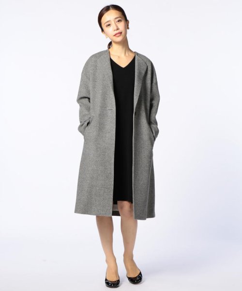 セール ヘリンボーンノーカラーコート ノーリーズソフィー Nolley S Sophi D Fashion