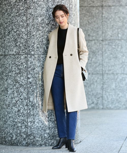 ビーバーｖネックノーカラーコート アダム エ ロペ Adam Et Rope D Fashion