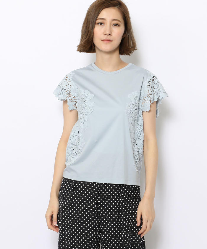 クーポン】【セール 40%OFF】エンブロイダリーレースコンビ