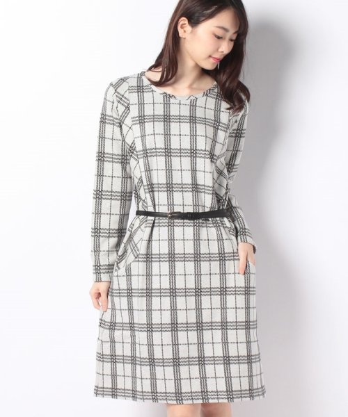 セール キレイめコーデにオススメ ベルト付きチェックワンピ ブージュルード Bou Jeloud D Fashion