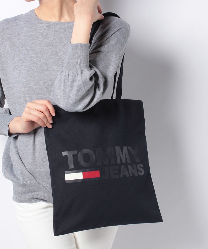  JEANS トミー ジーンズ ロゴ トートバッグ トミージーンズ TOMMY JEANS キャンバスバッグ （オフホワイト