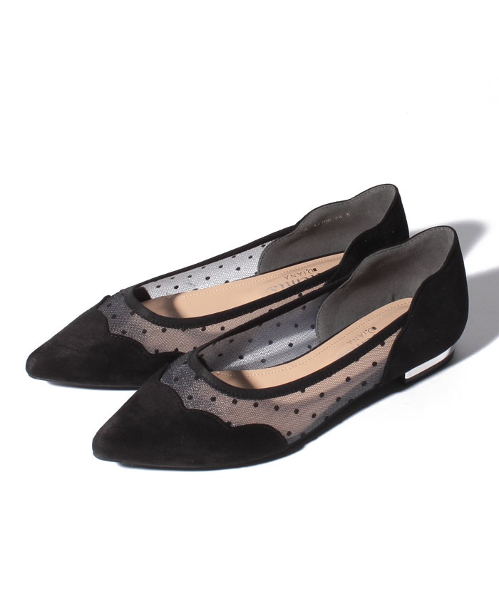 セール 30%OFF】☆チュールドットフラットパンプス(500733445 セール 30%OFF】☆チュールドットフラットパンプス(500733445