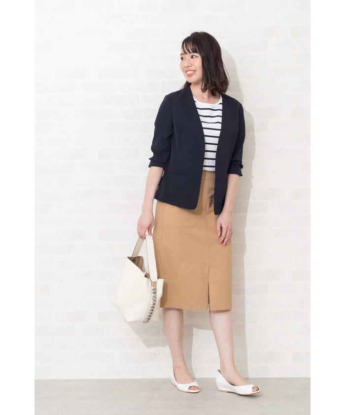 【美品✨】ナチュラルビューティーベーシック　ポリエステルドビーセットアップ andGIRL/美人百花 5月号掲載】〈ウォッシャブル〉ポリエステル