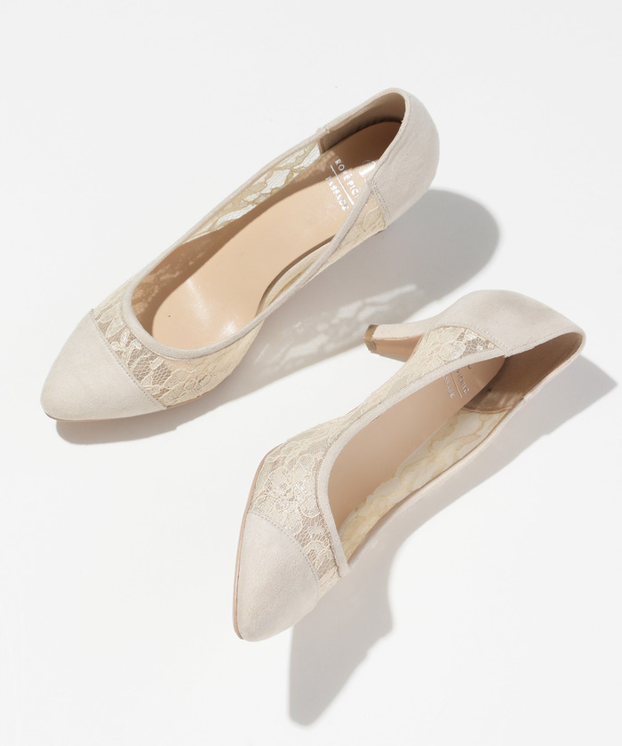 セール】【WEB限定35，40サイズ】チュールコンビパンプス