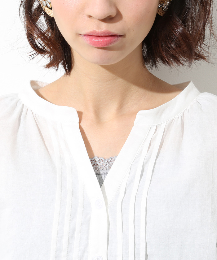 綿ローンスカラップ刺繍ブラウス セール 70%OFF】綿ローンスカラップ刺繍ブラウス(500879856