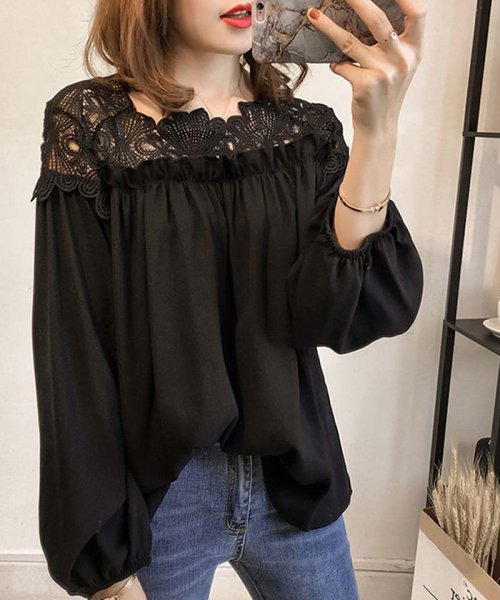 セール シースルー レーストップス ゆったり レディース 春 可愛い パフスリーブ ブラウス 長袖 ミニミニストア Miniministore D Fashion セール シースルー レーストップス ゆったり レディース 春 可愛い パフスリーブ ブラウス 長袖 ミニミニストア Miniministore D Fashion