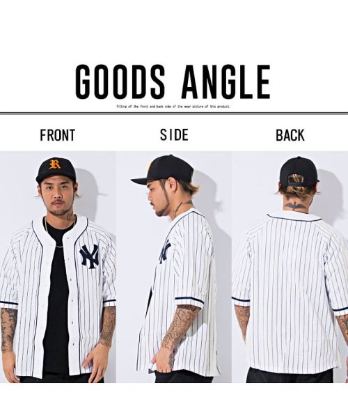 Majestic マジェスティック Ny ピンストライプベースボール半袖シャツ マジェスティック Majestic D Fashion