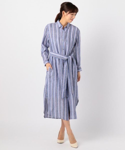 セール 70 Off 18夏の一部店舗限定 Libeco Linen シャツワンピース ２３区 大きいサイズ Nijyusanku Large Size D Fashion