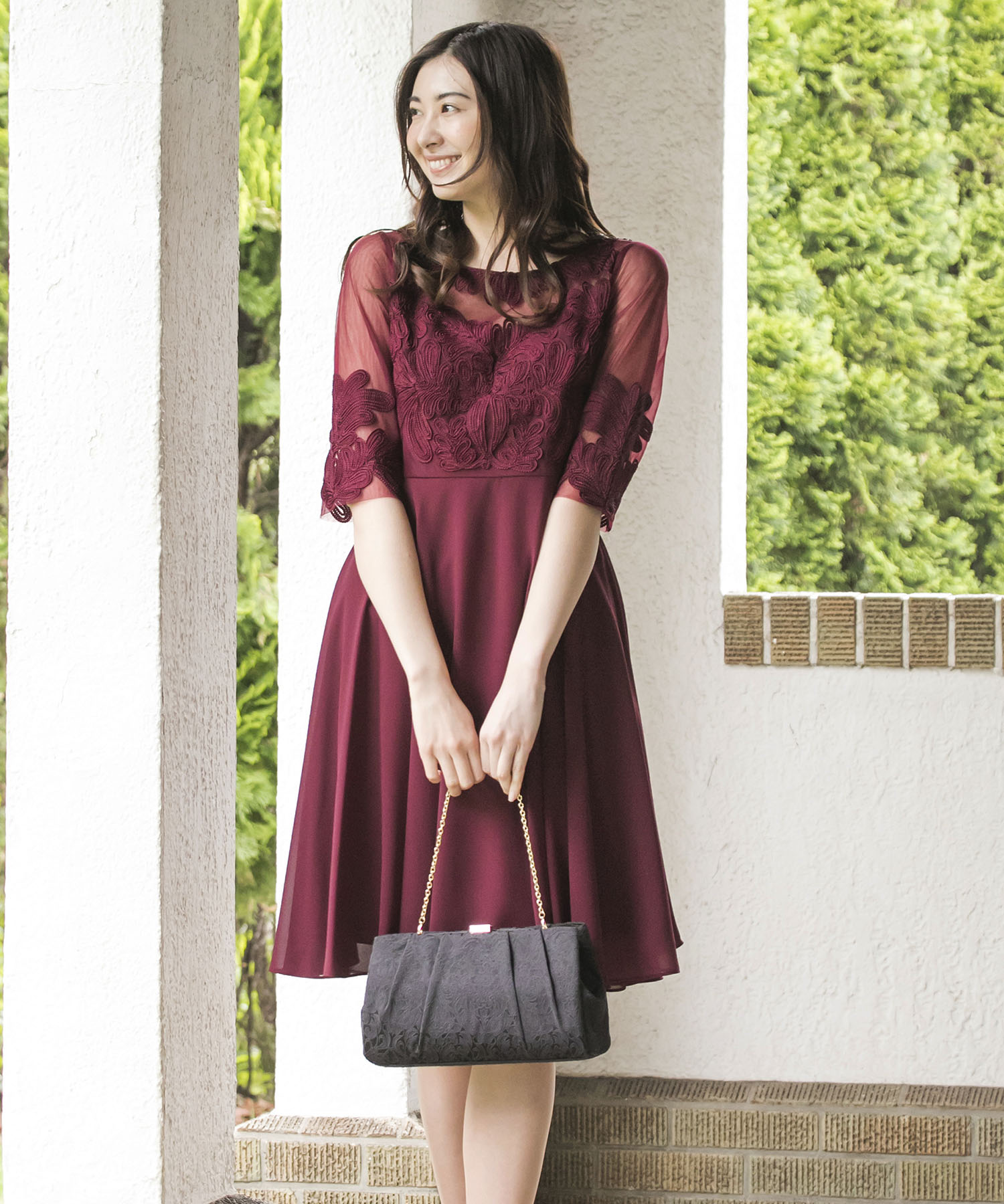 セール 50%OFF】【結婚式・お呼ばれ対応】花柄ジャガードパーティー