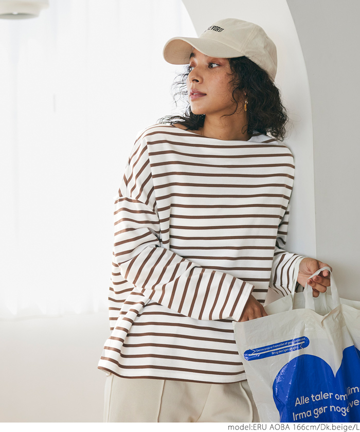 コカ ボーダー トップス coca｜ボーダーボートネックトップス | Rakuten Fashion(楽天