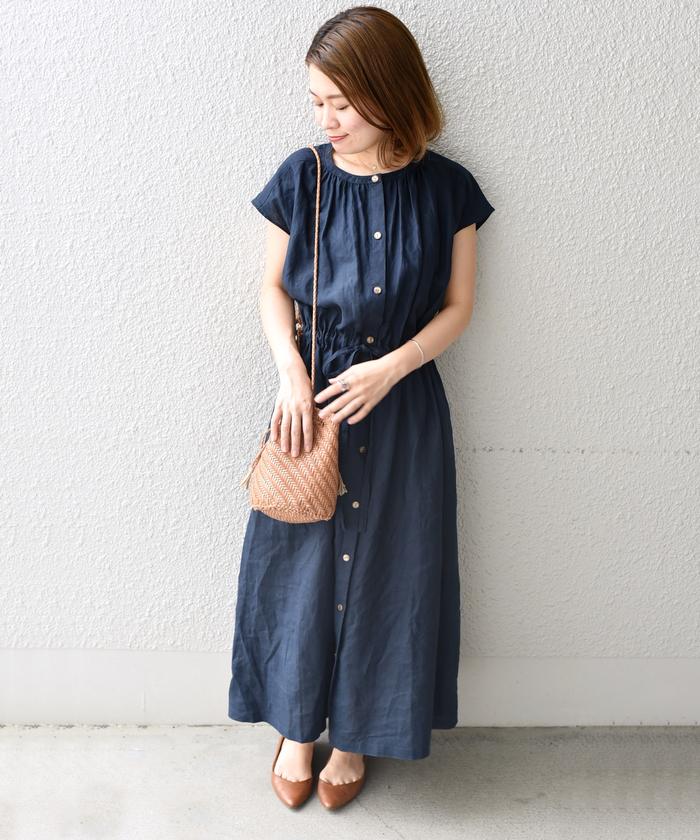liflattie ships リバティブランブル ブロッサム ワンピース liflattie ships:リネンオープンワンピース(501086022
