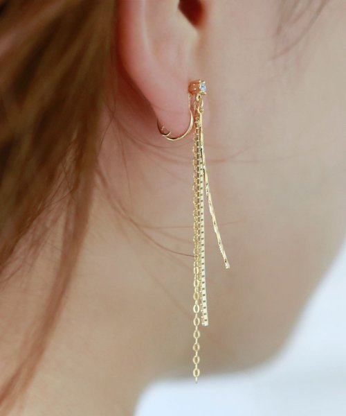 ループフィット ロングチェーンイヤリング コレカラ Colleca La D Fashion ループフィット ロングチェーンイヤリング コレカラ Colleca La D Fashion