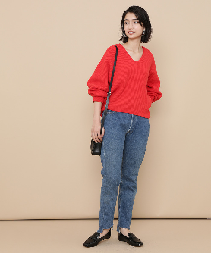 セール 60%OFF】ウールVネックコクーンプルオーバー(501105327