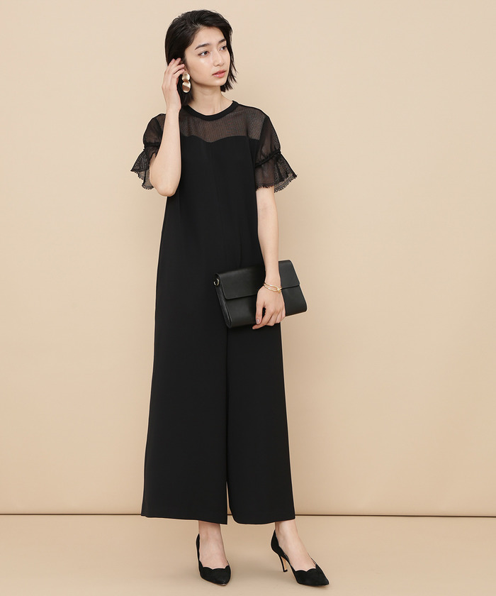 セール 30%OFF】袖レースオールインワン(501105096) | アダム エ