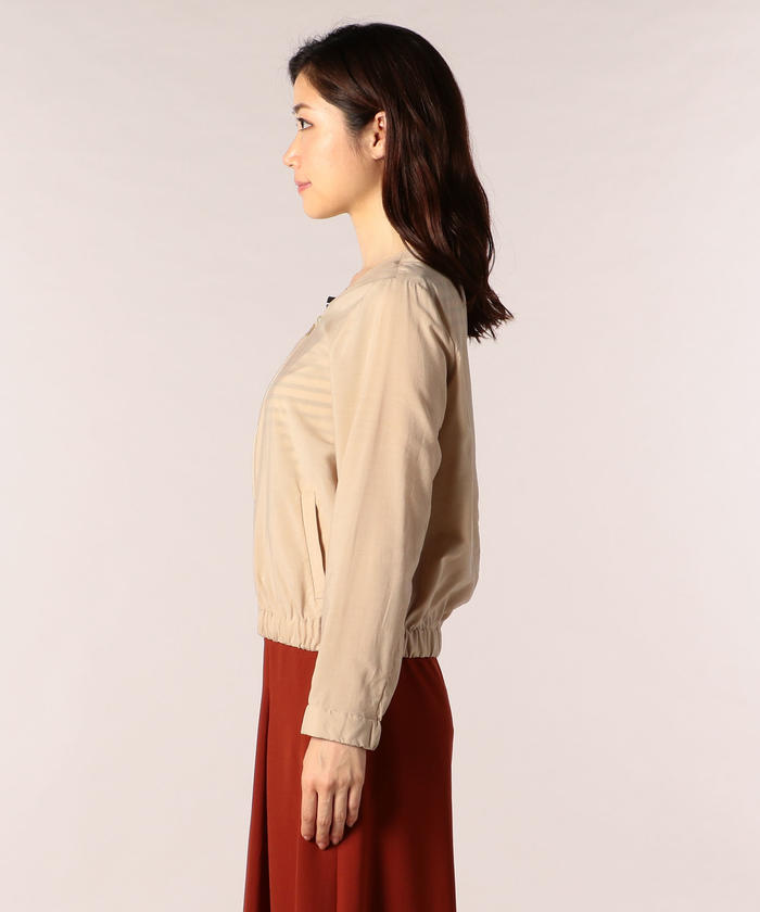 セール】テンセル/ナイロンV衿ZIPブルゾン(501119570