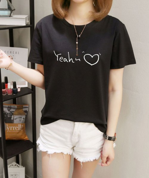 ロゴtシャツ レディース おしゃれ トップス プリント 半袖 カットソー 夏 人気 501172684 ミニミニストア Miniministore D Fashion