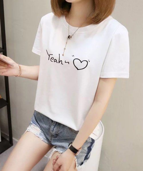 ロゴtシャツ レディース おしゃれ トップス プリント 半袖 カットソー 夏 人気 ミニミニストア Miniministore D Fashion
