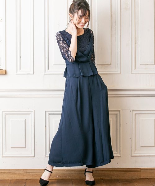 セール Web限定 結婚式 二次会 パーティー お呼ばれ対応 レースブラウス ワイドパンツ セットアップドレス フォルムフォルマ Form Forma D Fashion