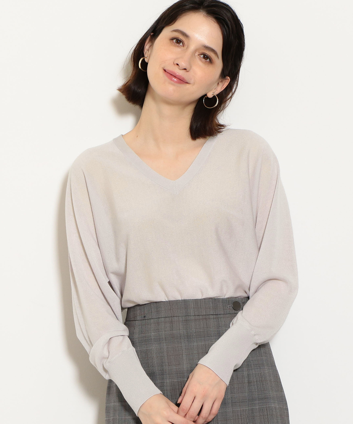 セール 50%OFF】D W/シルク Vネック ドルマン ニット(501192249
