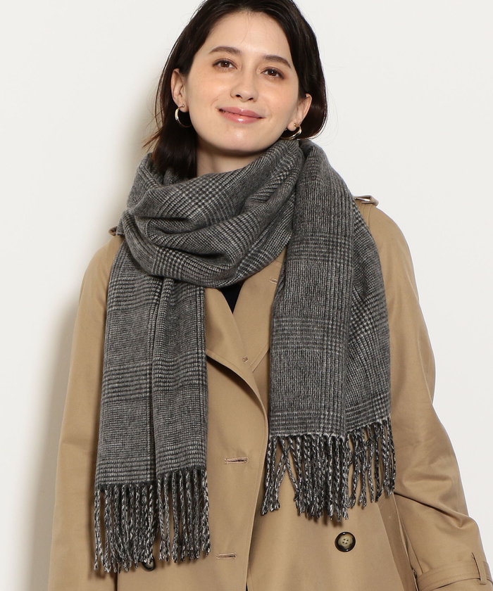 セール 50%OFF】D カシミヤチェック ストール(501198887 セール 50%OFF】D カシミヤチェック ストール(501198887