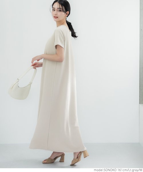 エンボス加工半袖マキシワンピースcocaオリジナル コカ Coca D Fashion エンボス加工半袖マキシワンピースcocaオリジナル コカ Coca D Fashion
