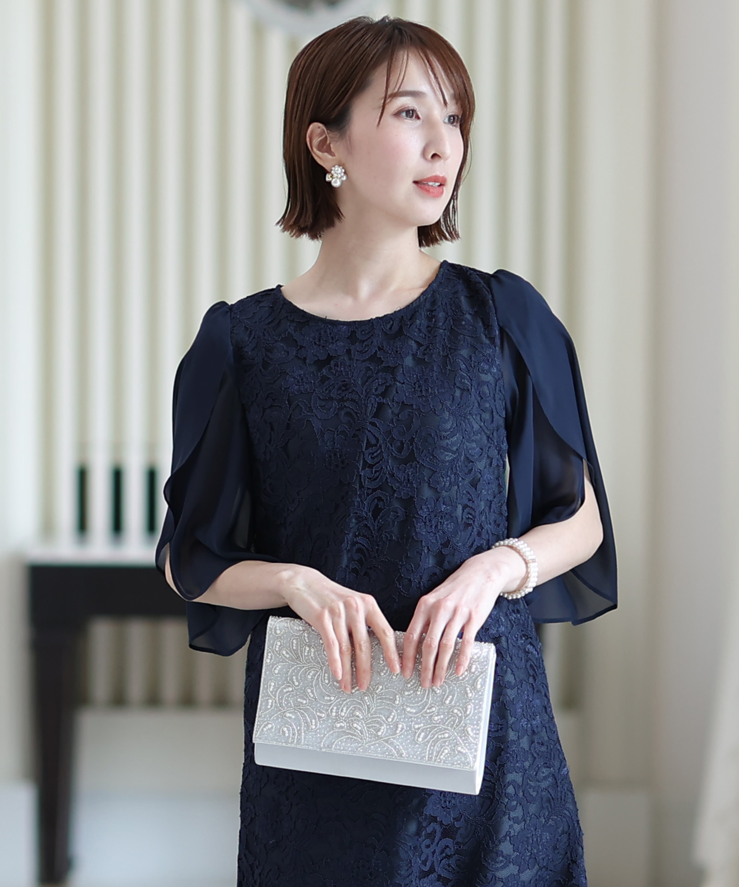 低価日本製 プールヴー PourVous チューリップスリーブ ロングスカート