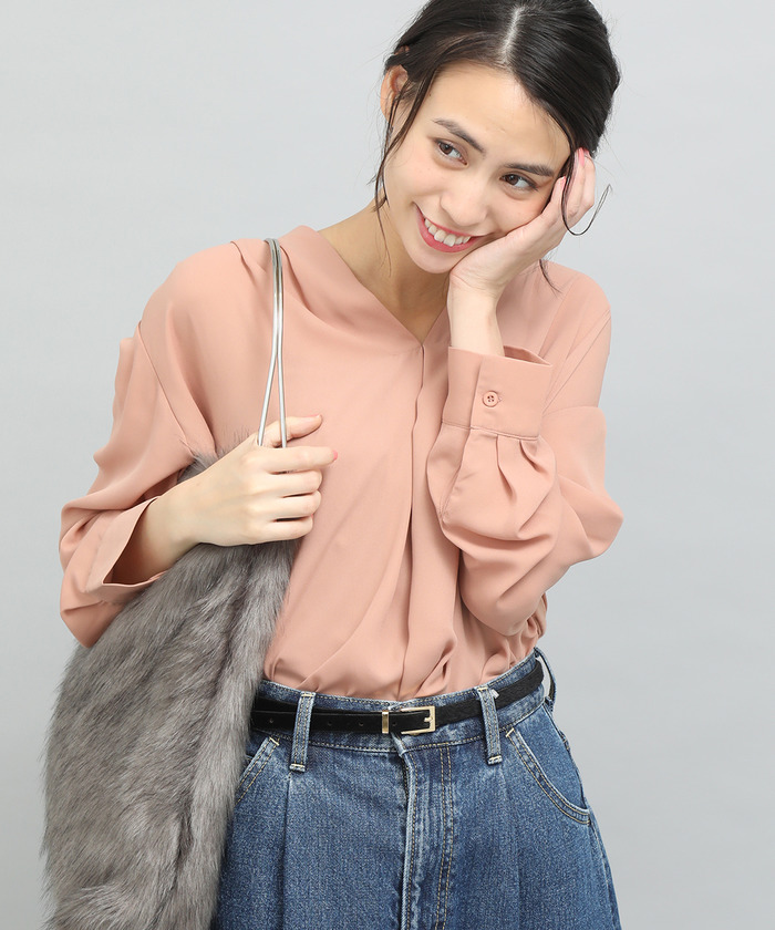 セール 60%OFF】異素材Vネックスキッパーブラウス(501245918